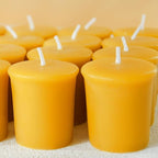 18PCS Pure Natural Beeswax Votive Candles Bulk, Unscented Handmade Candles for Home Décor, Room, Party, Spa, Gift - 15 Hour Burn Time