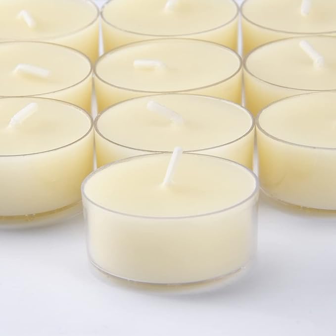 36 Count Pure Beeswax tealight Candles Bulk -Small Beeswax Candle Natural Scent Organic Smokeless Candle - Off White