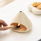 Ceramic Palo Santo Burner, Mini Chimney Incense Holder with Ash Catcher, Aromatherapy Meditation Home Decor for Anxiety Relief, White