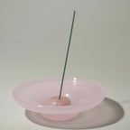 LIULI Glass & JadeIncense Holder, – Glass Ceramic Stick Burner for Meditation, Aromatherapy,The Minimalist Design Burner for Stick Incense (Pink Base Pink Insert)