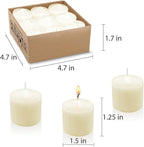 Ivory Votive Candles, 9 Packs Unscented Small Votives for Wedding, Holiday Party, Home Decoration (8 Hour), 1.5" D x 1.25" H