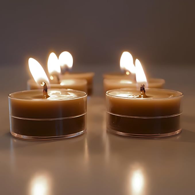 Candlestock Real Bayberry Tealight Candle 6 Pack – Pure Bayberry and Pure 100% USA Beeswax Blend – Dripless Tealight Candle Set