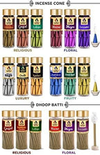 The Aroma Factory Organic Incense Dhoop Cones 3x30 Cones Jute Gift Set with Holder (Exotic Healing)