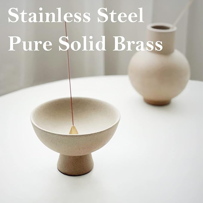 Ceramic Incense Holder for Sticks - Incense Burner Holder Zen Decor - Decorative Bowl for Table Décor Design - 5.3" W X 3.9" H