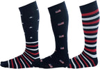 Pierre Henry Over the Calf Socks for Men (3 pairs) | Cotton Over the Calf Dress Socks | Long Socks Designed to Stay up 12+ hr