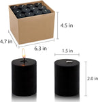 2.0 inch Black Votive Candles, 24 Packs Unscented Small Dripless Wax Candles for Halloween Wedding, Party, Holiday & Home Decor, 12 Hour Burning
