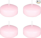 Mega Candles 4 pcs Unscented Pink Floating Candles, Hand Poured Wax Candle 2 Inch Diameter, Home Décor, Wedding Receptions, Centerpieces, Occasions, Events, Festivities, Meditations, Spas