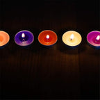 Colored tealight Candles Handmade Organic Tea Lights Set of 10pack Small red Candles 1.5-2 Hours Burn Tea Lights for Valentine's Day, Birthday, Votive Parties ，Home Decoration (Purple)