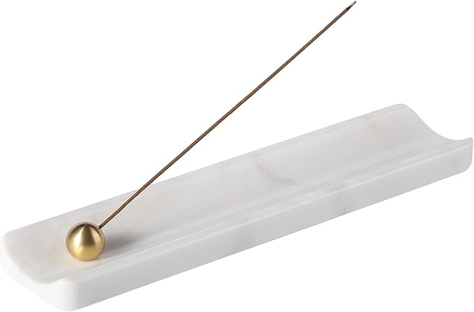 Koville Luxury African Marble Incense Holder, Incense Holders for Sticks, Incense Burner Holder, Ideal for Meditation and Relaxing, Easy to Clean(Namib Bianco)