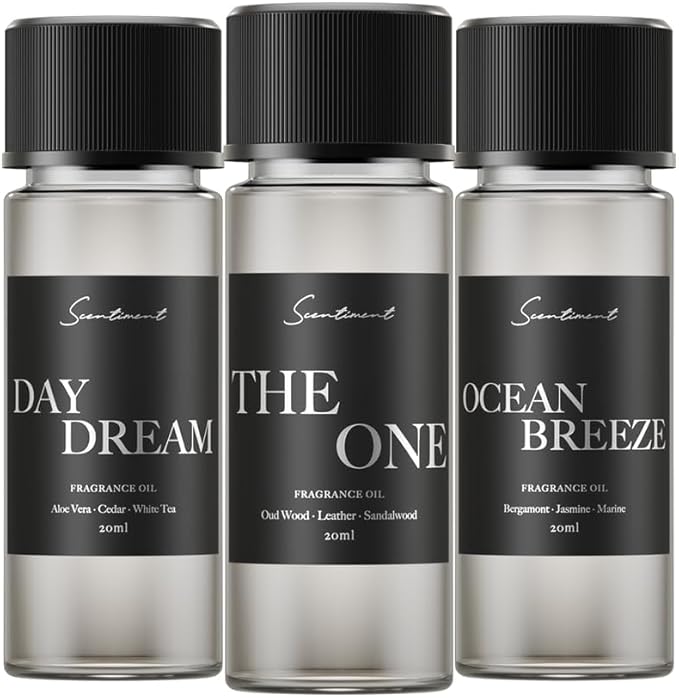 Hotel Diffuser Oil Discovery Kit | Inspired by 1 Hotel® Ritz-Carlton® & Luxury Hotel Scents | Aromatherapy Oils with Notes of Cardamom, Tuscan Leather, and Sandalwood (20ml, Top 3 Scents)