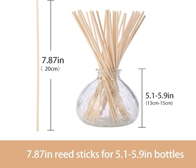 HOSSIAN Fiber Reed Diffuser Replacement Refill Sticks, Diffuser Refills, Spa, Aromatherapy (Primary Color 7.87" x 3mm)