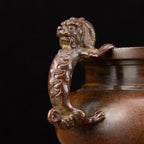 Copper Incense Burner Chinese Brass Incense Burner Kit Traditional Zen Incense Burner Antique Style Office Yoga Home Decor 7.9 * 5.9 * 8.3IN 6.3LB