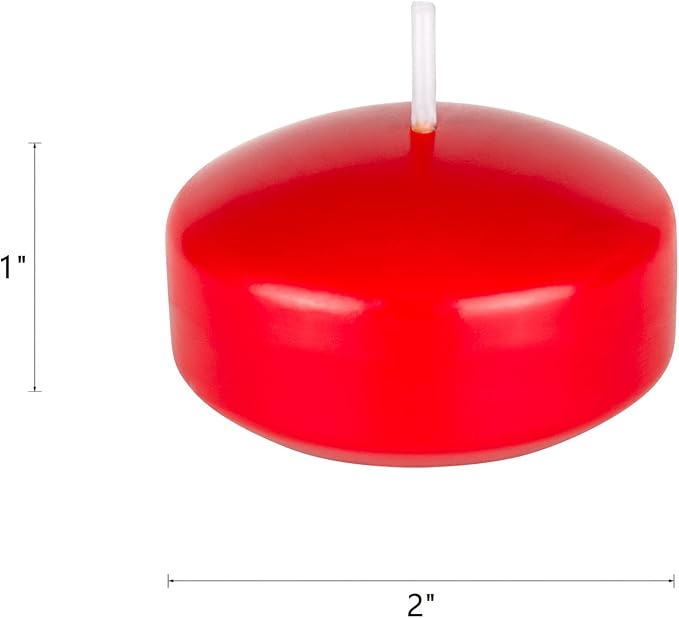 Mega Candles 4 pcs Unscented Red Floating Candles, Hand Poured Wax Candle 2 Inch Diameter, Home Décor, Wedding Receptions, Centerpieces, Occasions, Events, Festivities, Meditations, Spas