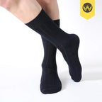 WANDER Mens Dress Socks Double Needle Rib Cotton Solid Premium Socks Lightweight Classic Business Socks 6/8 Pairs 7-12/13-15