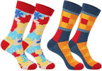 HHX YONLEE Dress Socks 5/6/10 Pairs Crew Argyle Colorful Cotton Novelty Casual Happy Fun