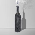 Sermo Glass Smoking Bottle Incense Holder Burner (Dragon - Silver) 3D Embossed Pattern