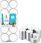 Unscented Tea Lights Candles White, Smokeless, Dripless & Long Lasting Paraffin Small Votive Mini Tealight Candle for Home, Pool, Shabbat, Weddings & Emergencies (10-Pack)
