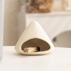 Ceramic Palo Santo Burner, Mini Chimney Incense Holder with Ash Catcher, Aromatherapy Meditation Home Decor for Anxiety Relief, White