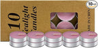 10 Pack Tea Candles Wedding Party and Home Decoration Votive Parties Tealight Small Wishing Bulk with 1.5-2 Hours Extended Burn Time Mini for Birthday Emergency Family (Pink)