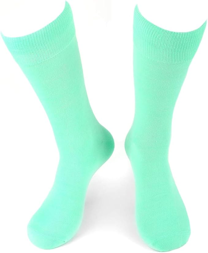 Feraricci Solid Color Casual Dress Socks for Men - Colorful & Comfortable Crew Socks