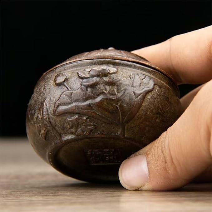 Incense Burner Chinese Incense Holder Brass Incense Burner Zen Copper Incense Burner Antique Style Home Office Fengshui Decor 2.6 * 2.6 * 2.2IN 0.6LB