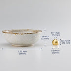 Asayu Japanese Small Mini Incense Holder for Sticks 3.3 inch (83mm), Made in Japan Ceramic Ash Catcher and Brass Incense Burner Set for Yoga, Meditation (Small Pearl Incense Holder)