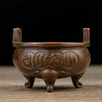 Incense Burner Chinese Incense Holder Brass Incense Burner Zen Copper Incense Burner Antique Style Home Office Fengshui Decor 3 * 3 * 2.4IN 0.6LB