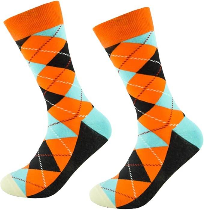 DRASEX Men's Dress Socks Funky Colorful Pattern Cotton Novelty Casual Crew Socks