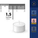 Lerner Tealight Candles, 50 Count | 6 Hour Long-Burning White Tea Lights | Non-Toxic, Smokeless & Soot-Free