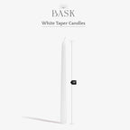 Bask 10-inch Taper Candles - Unscented and Dripless - Burns for 8 Hours - Home Decor for Dinner Table, Kitchen, and Bedroom - Perfect for a Romantic Date or Anniversary - 12-Pack - Ivory