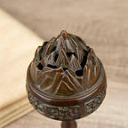 Copper Incense Burner Chinese Brass Incense Burner Kit Traditional Zen Incense Burner Antique Style Office Yoga Home Decor 3 * 3 * 7.1IN 1.3LB