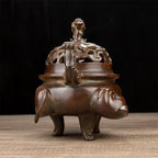 Incense Burner Chinese Incense Holder Brass Incense Burner Zen Copper Incense Burner Antique Style Home Office Fengshui Decor 8.3 * 5.5 * 7.9IN 9.3LB