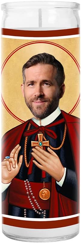 Ryan Celebrity Glass Jar Candle – Unscented Handmade Soy Wax Votive Candle – Unique Gift for Movie Lovers – Home Decor Collectible for Living Room & Office – 8 Inch