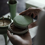 Celadon Incense Powder Burner Set - Making Incense Seal with 12pcs Toolskit, Three-Legged Incense Holder for Powder/Stick/Cone/Coil, Gift for Women, Deluxe Incense Burner Gift