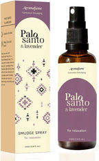Palo Santo & Lavender Smudge Spray by Aromafume | 1 x 100ml / 3.38 fl oz l Aromatherapy | With Essential oils | Room Linen Spray | Natural Air freshners for home | Spiritual Meditation Accessories