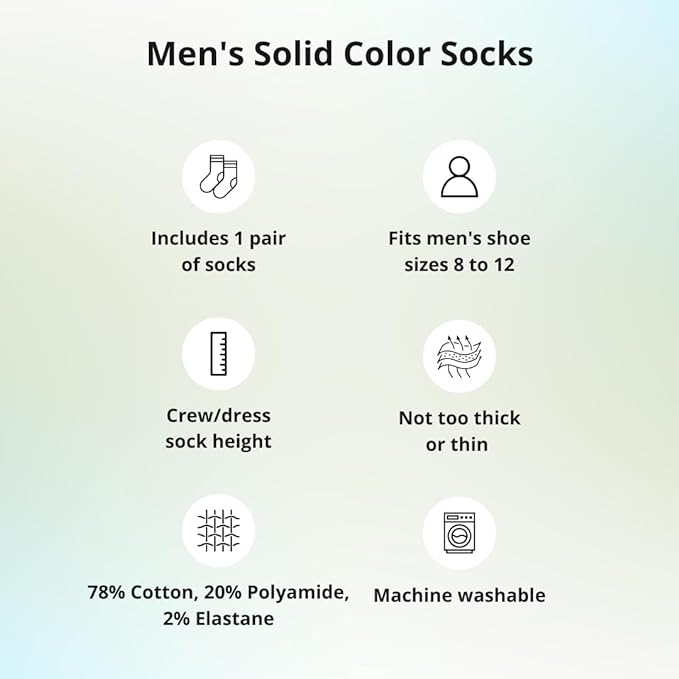 tiemart Men's Socks, Fits Men's Shoe Sizes 8-12