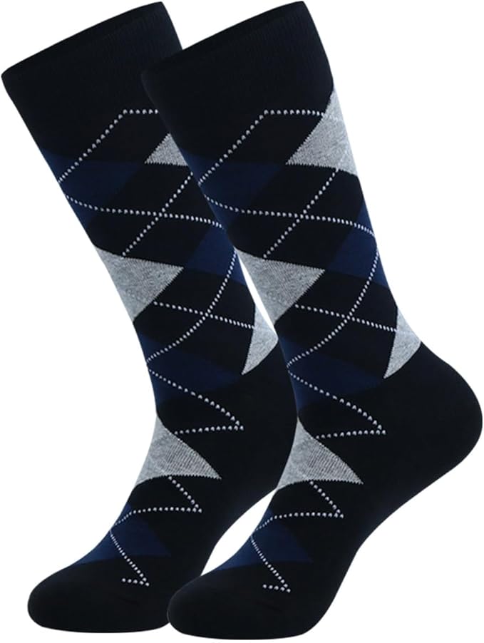 Men's Dress Socks 5 Pairs Mens Cotton Calf Business Formal Socks Soft Breathable Athletic Long Crew Casual Socks