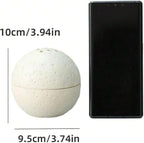 9 Holes Handmade Round Incense Resin Burner Holde, Minimalist Sphere Incense Frankincense Burner, Ravertine Incense Cone Holder for Yoga Meditation Spa Reading (White)