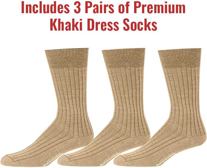 Merino Wool Mid-Calf Dress Socks for Men, Ribbed Dress Socks