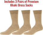 Merino Wool Mid-Calf Dress Socks for Men, Ribbed Dress Socks
