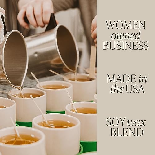 Sweet Water Decor Luxury Getaway Scented Candles - Soy Candles with Lemon, Cedarwood, Cinnamon, Vetiver, Amber & Musk Home Scent - Candle Wax with 40 Hours Burn Time - 9Oz Gold Lid Clear Jar Candles