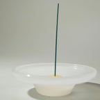 LIULI Glass & JadeIncense Holder, – Glass Ceramic Stick Burner for Meditation, Aromatherapy,The Minimalist Design Burner for Stick Incense (White Base Yellow Insert)