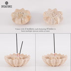 Marble Incense Holder 5.5 Inch Handmade Round Travertine Palo Santo Sticks Holder for Aesthetic Home & Bedroom décor, Inscents Stick Burner for Aromatherapy & Fragrance Accessories