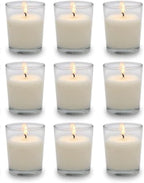 Mister Candle – Set of 9 Jasmine Scented Votive Candles in Glass Holders, Hand Poured Soy Wax, 10 Hour Burn Time, Aromatherapy Candles for Spa, Weddings, Parties, Gifts
