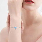 TYSO Mushroom Bracelet 925 Sterling Silver White/Pink/Blue Opal Mushroom Bracelet Jewelry Gift for Women