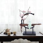 Backflow Incense Holder with LED Light, Chinese Style Ceramic Backflow Incense Burner Perfect for Relaxing or Home Decor (Chinese Style A)