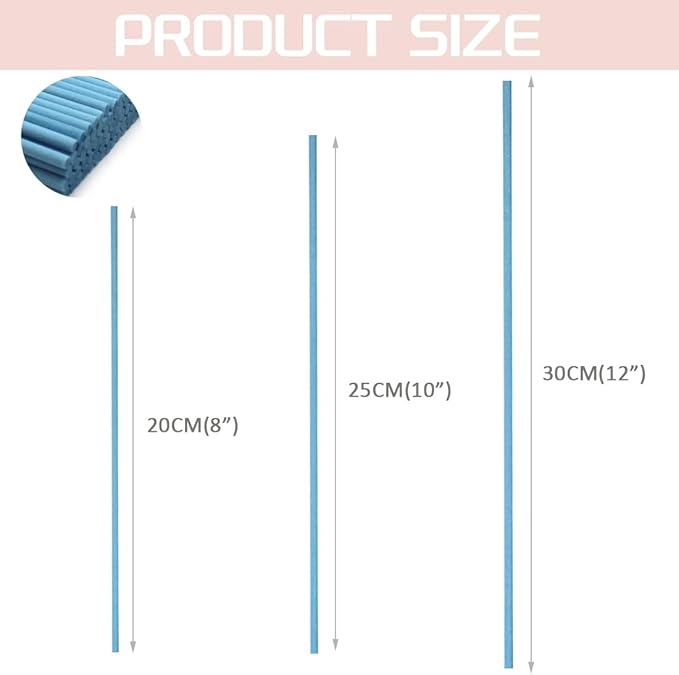 100PCS Reed Diffuser Sticks, 8 Inch Rattan Fiber Sticks Essential Oil Aroma Diffuser Sticks,Long-Lasting Diffuser Replacement Sticks (White)