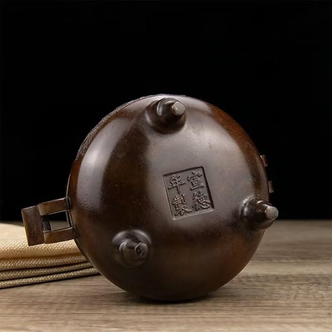 Incense Burner Chinese Incense Holder Brass Incense Burner Zen Copper Incense Burner Antique Style Home Office Fengshui Decor 7 * 5.1 * 4.3IN 2.2LB