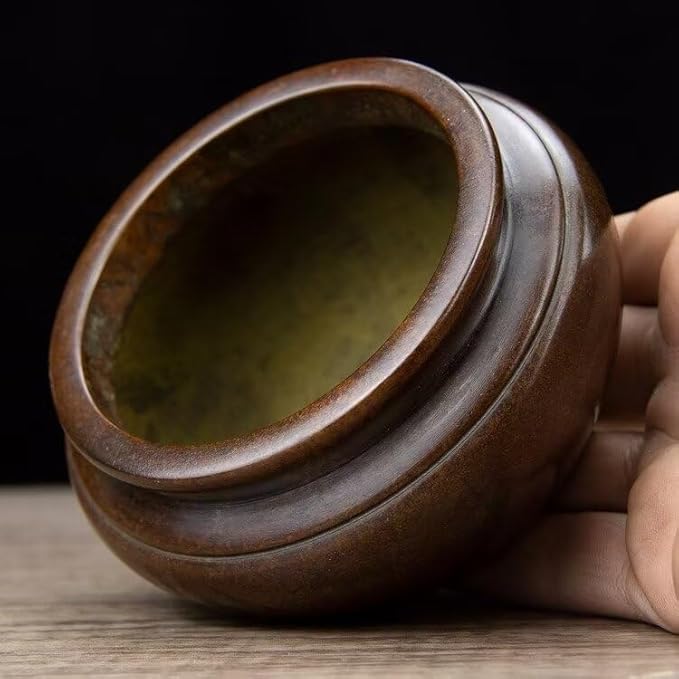 Copper Incense Burner Chinese Brass Incense Burner Kit Traditional Zen Incense Burner Antique Style Office Yoga Home Decor 4.3 * 4.3 * 3.9IN 2.8LB