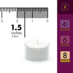 Lerner Tealight Candles in Clear Cups, 100 Count| 8 Hours Long-Burning White Tea Light Candles| Non-Toxic, Smokeless & Soot-Free Tea Light Warmer Candles | Unscented Party, Décor, Shabbat Tea Candles